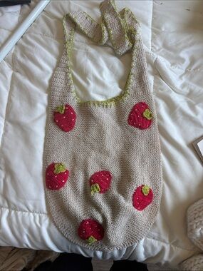 Crochet strawberry bag
